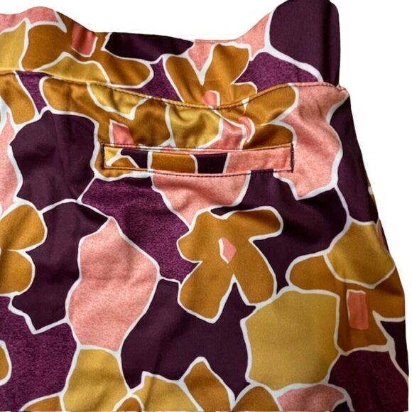 Pebble Beach Women's Mod Print Floral Skort Burgundy, Pink, Gold Size Medium - Picture 7 of 9